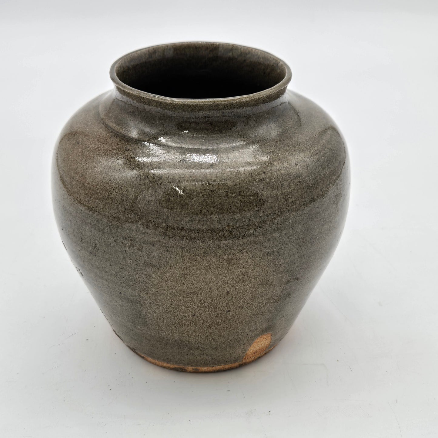 Beautiful Stoneware Pottery Green Glazed Vase