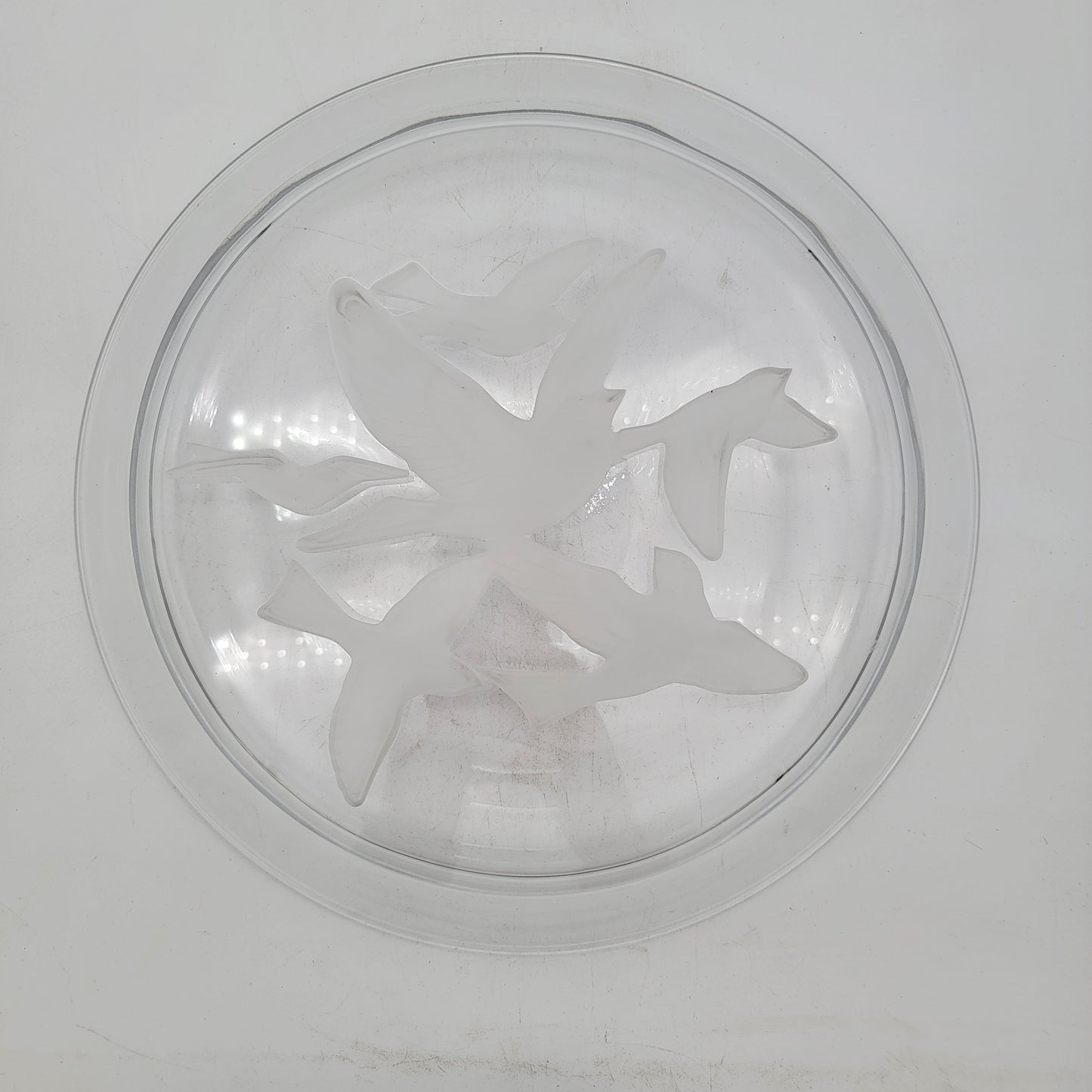 Sasaki Crystal Etched Plate Flying BIrds
