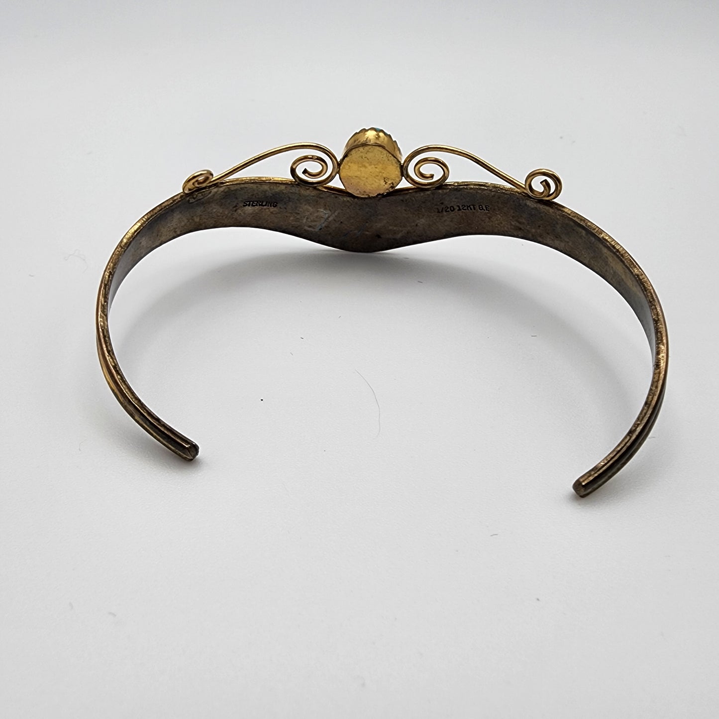 Vintrage 1/20 12KT GF Inlaid Cuff Bracelet as found