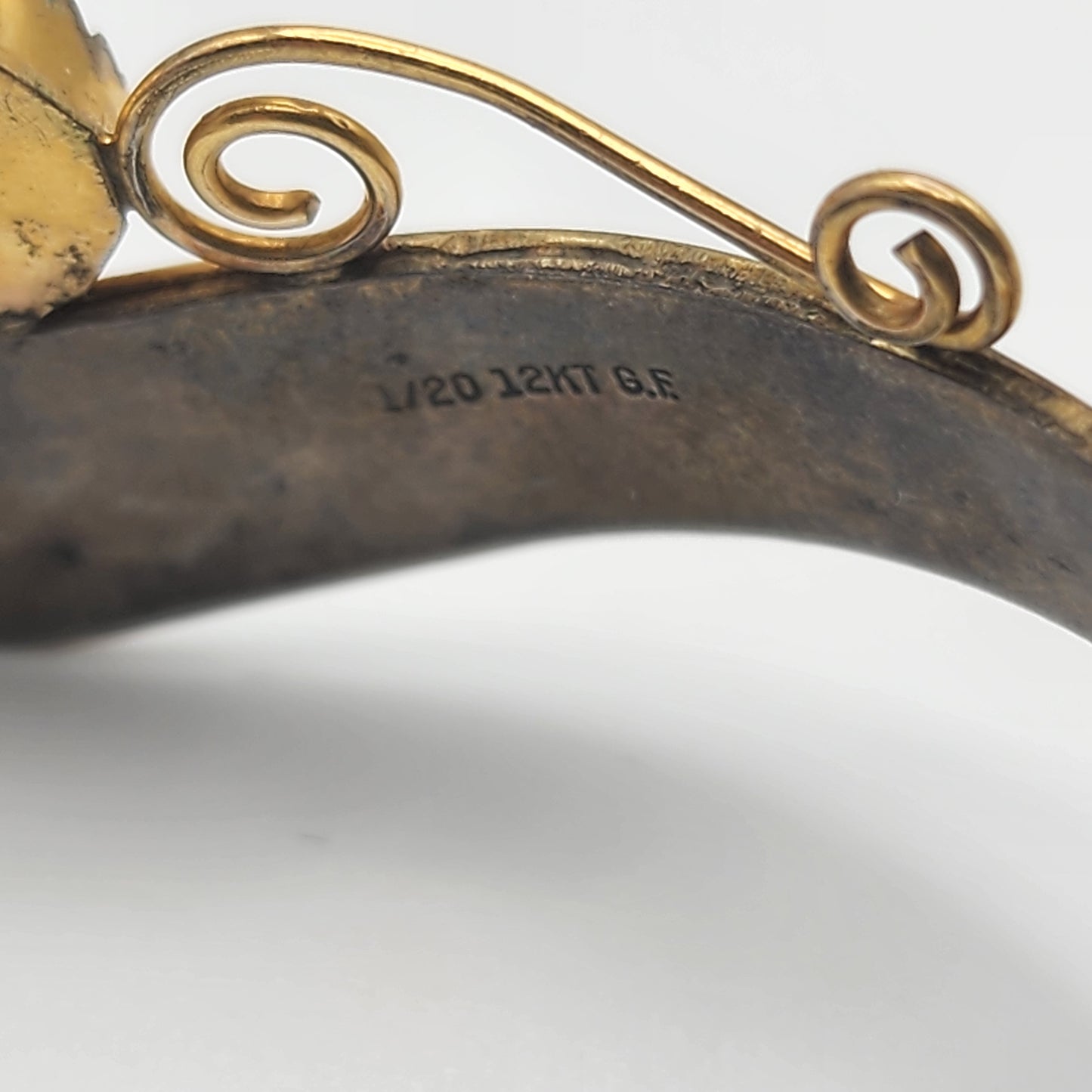 Vintrage 1/20 12KT GF Inlaid Cuff Bracelet as found