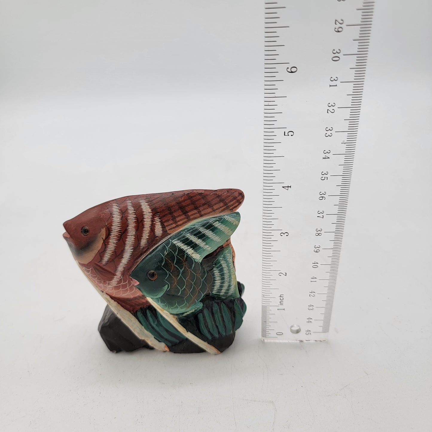 Stone Carved Angel Fish Sculpture