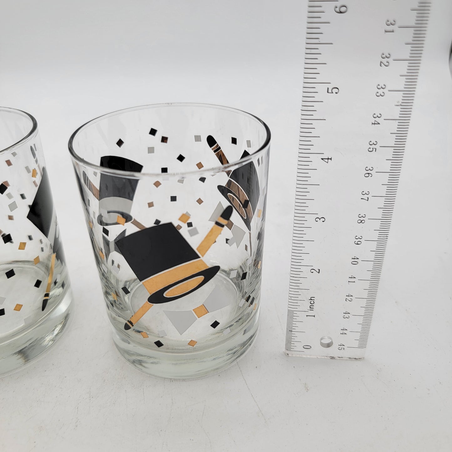 Mid Century Culver Double Old Fashioned Top Hat Glasses