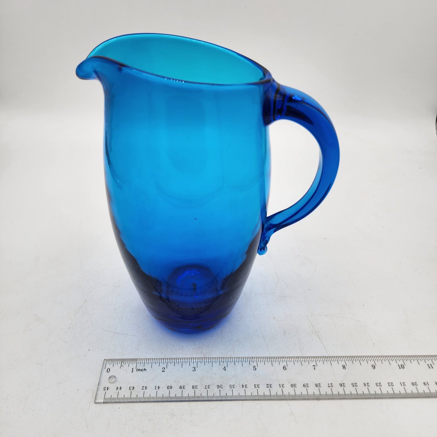 Blenko Glass Turquoise Blue Pitcher
