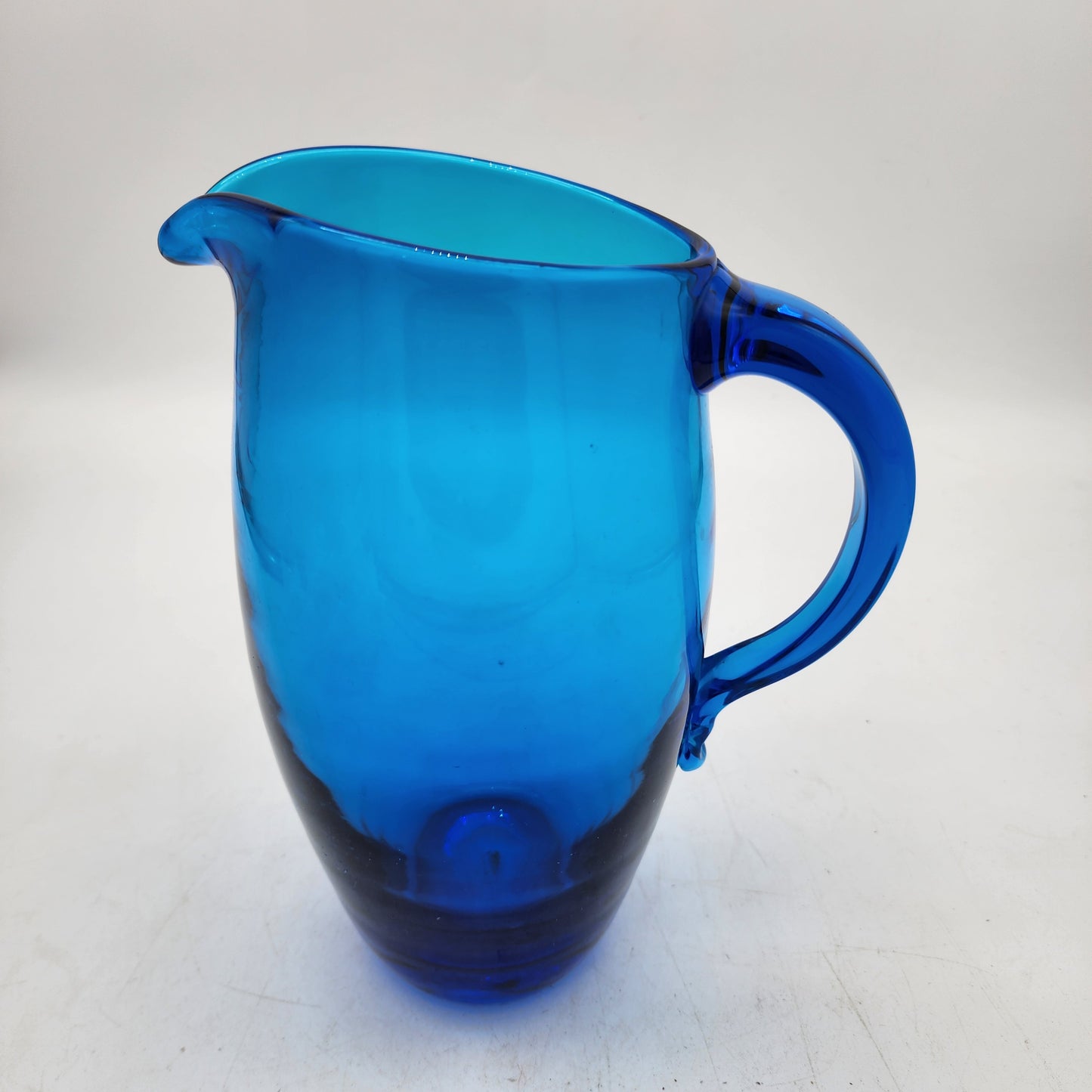 Blenko Glass Turquoise Blue Pitcher
