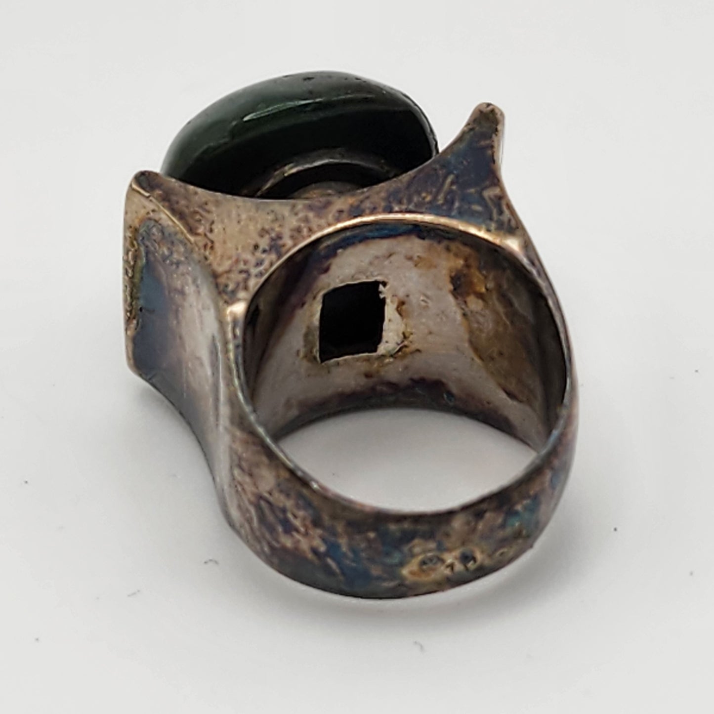 925 Sterling Silver S Paliu Spain Bloodstone Stone Ring Size 4.5