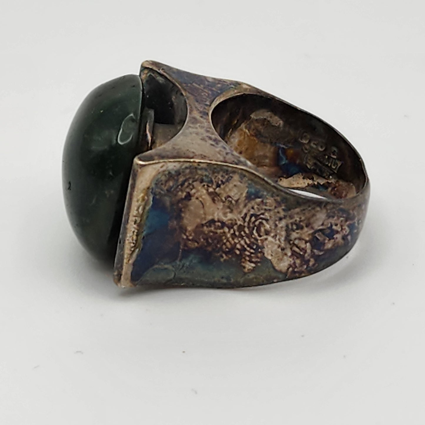 925 Sterling Silver S Paliu Spain Bloodstone Stone Ring Size 4.5