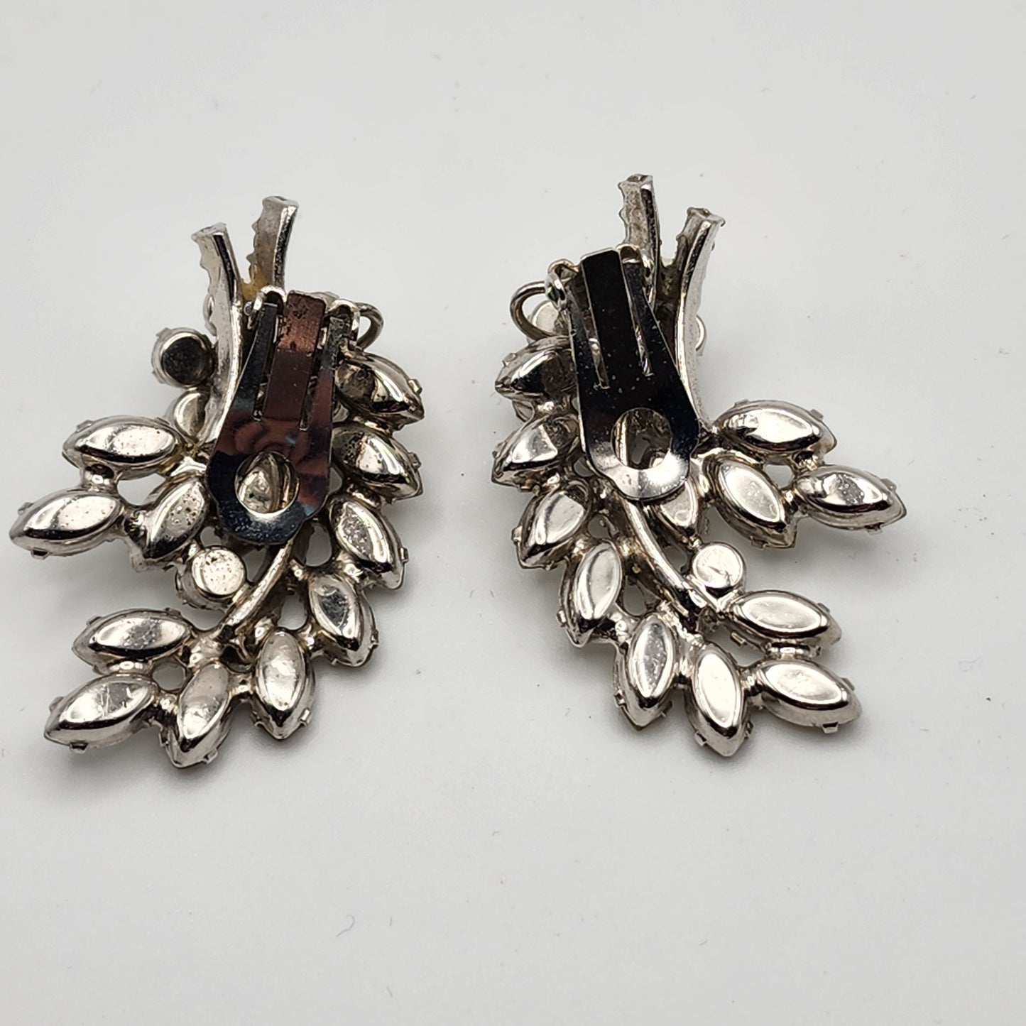 Vintage Rhinestone Flower Earrings