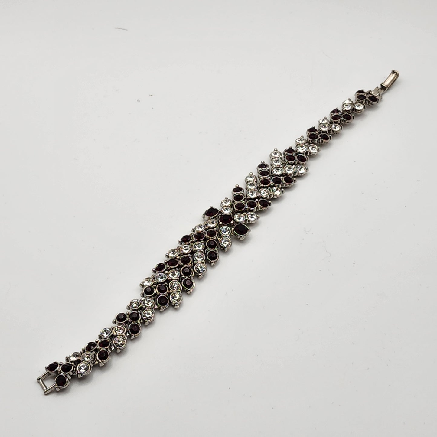 Vintage Black and Clear Rhinestone Bracelet
