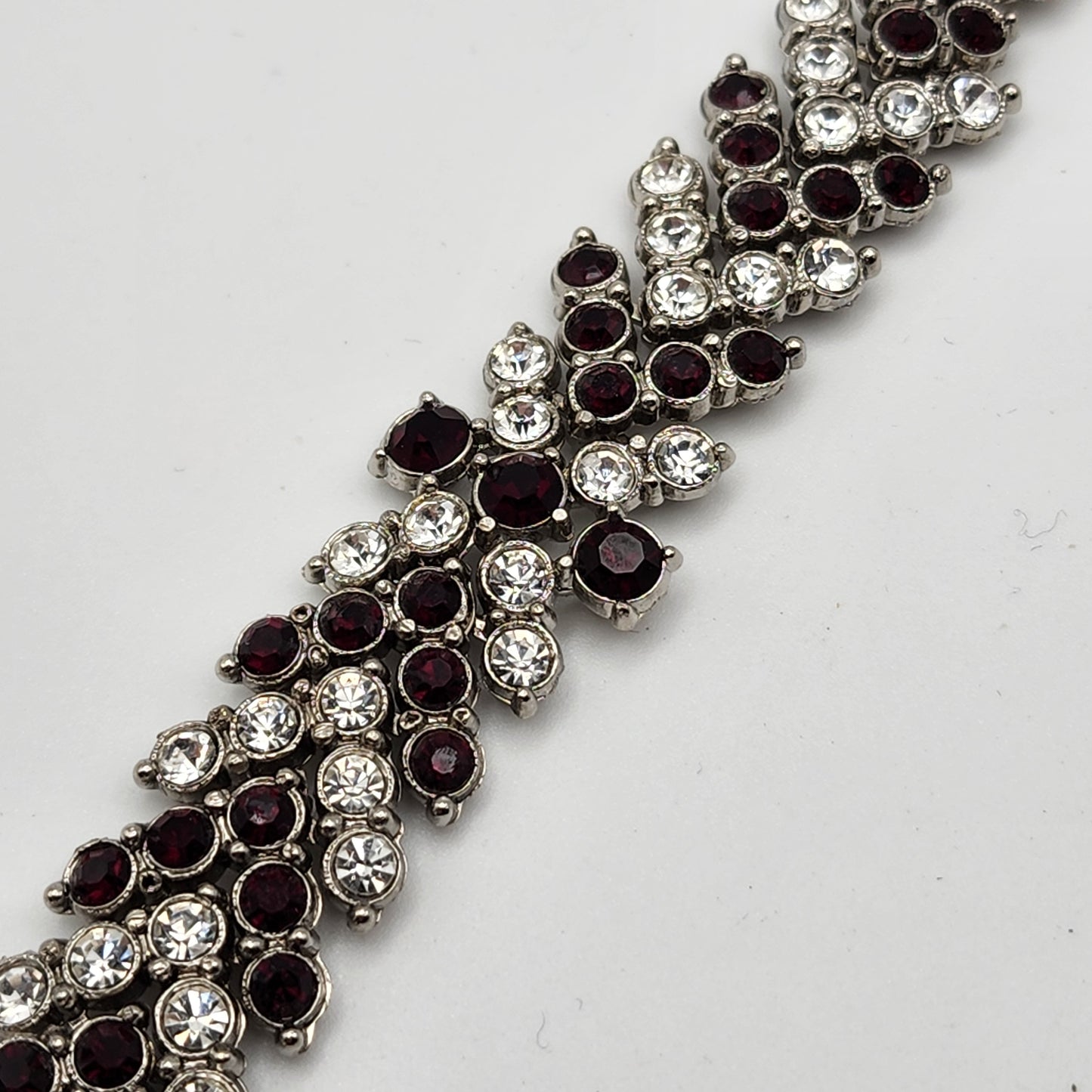 Vintage Black and Clear Rhinestone Bracelet