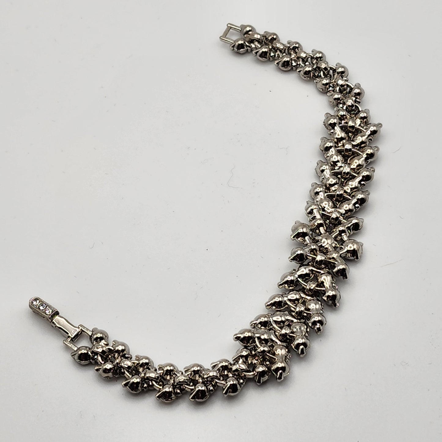 Vintage Black and Clear Rhinestone Bracelet