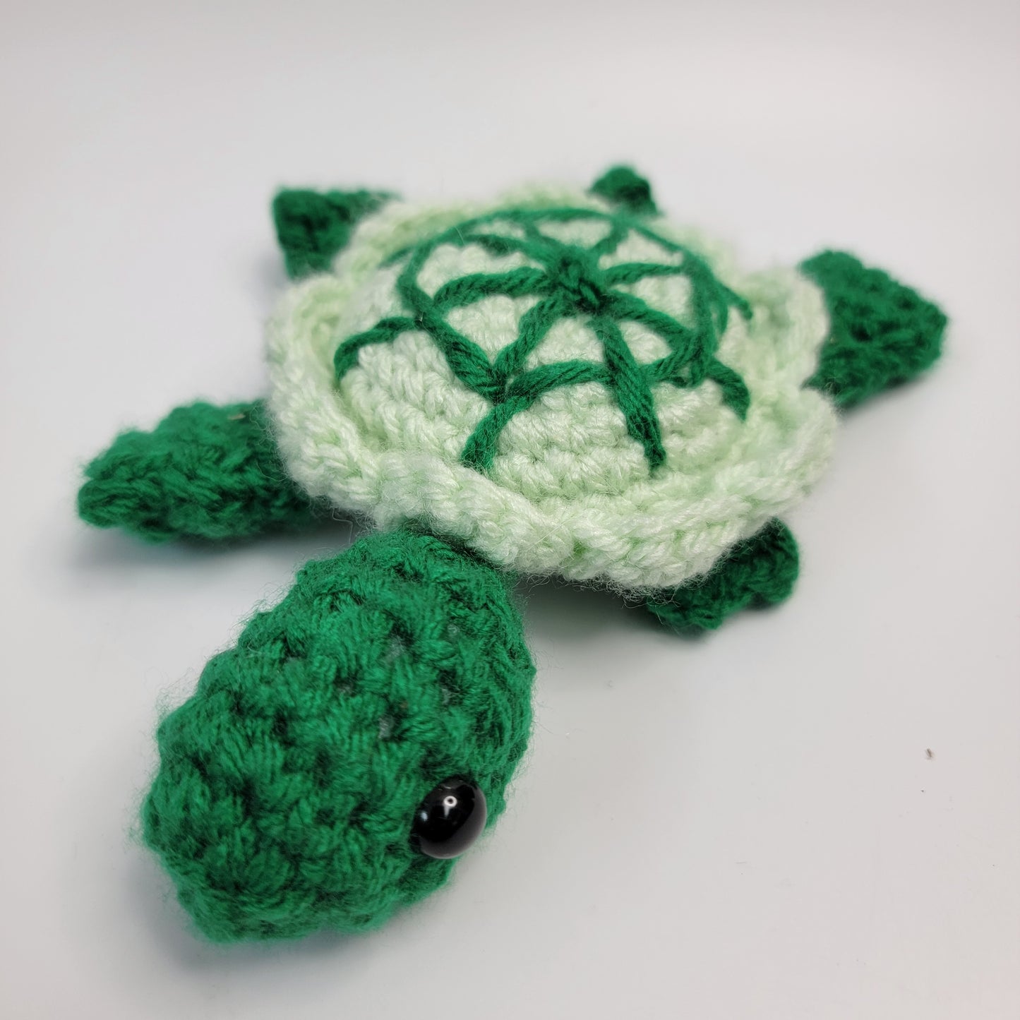 Hand Crocheted Turtle Green 3 Legged In Honor of Ilene