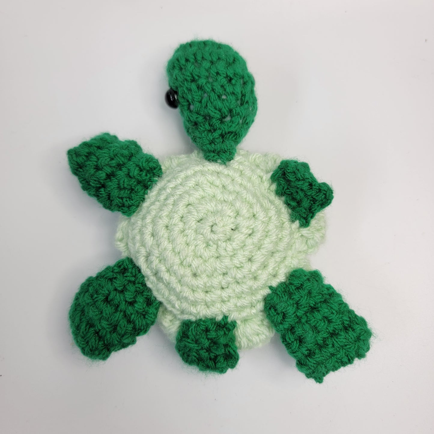 Hand Crocheted Turtle Green 3 Legged In Honor of Ilene