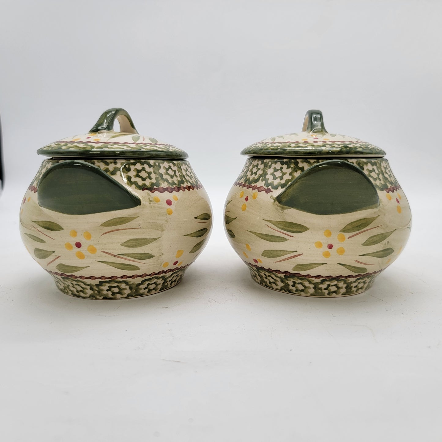 Pair of Temptations Old World Green Chicken Ramikens