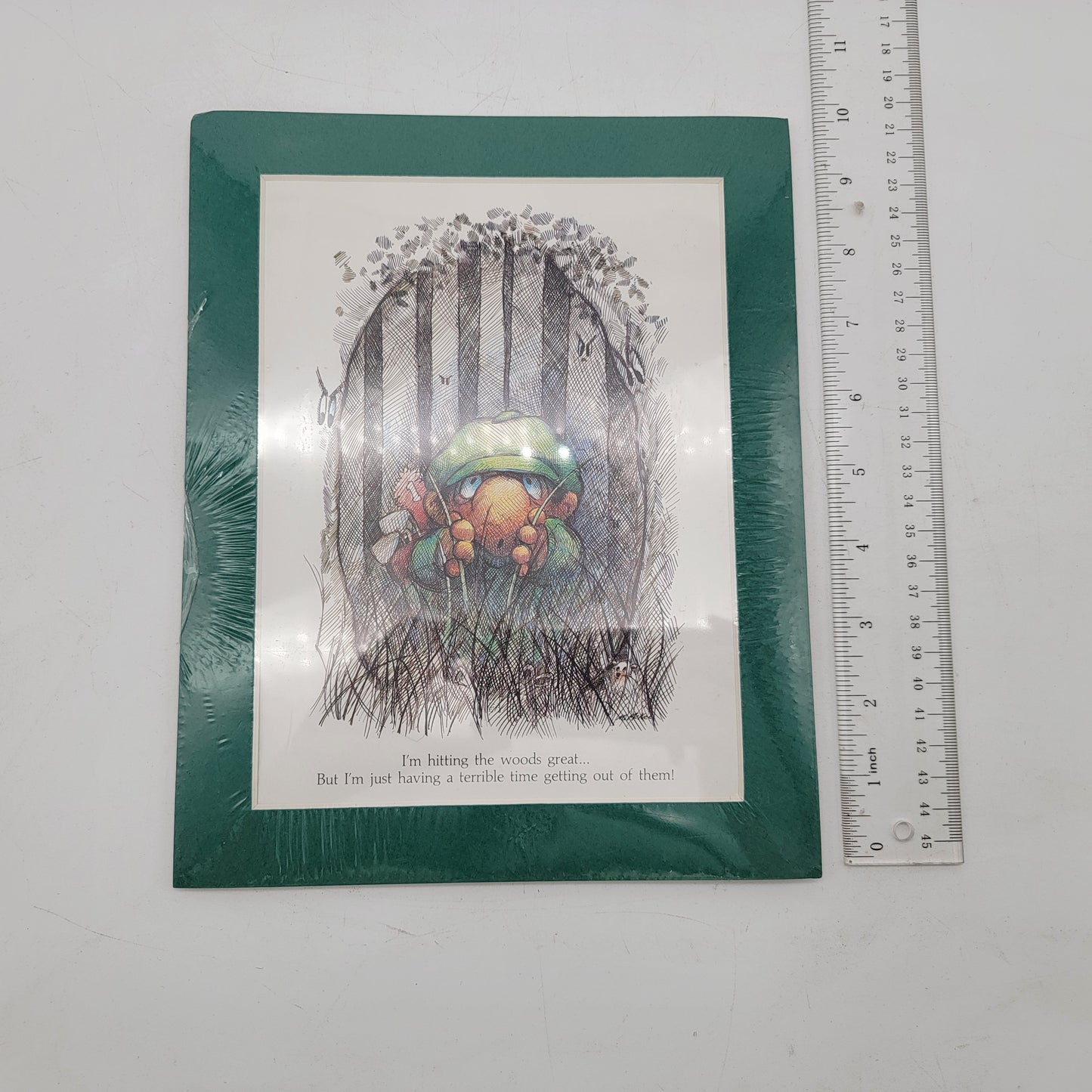 M.McKee Comical Golf Matted Prints (2)