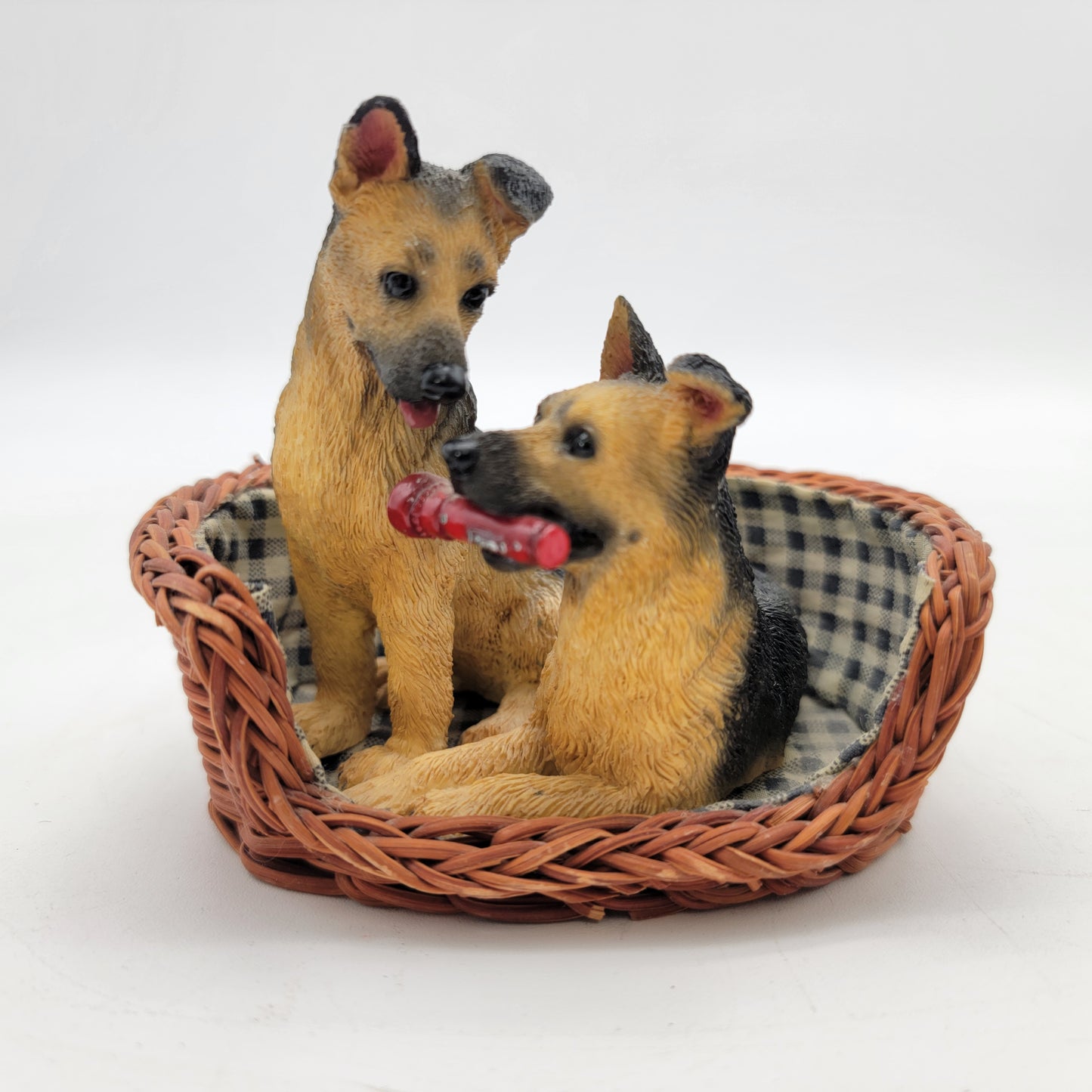 Living Stone German Shepherd Puppies in a Basket