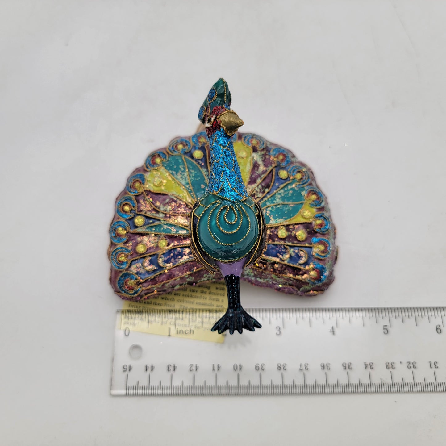 Sparkling Cloisonne Peacock Ornament