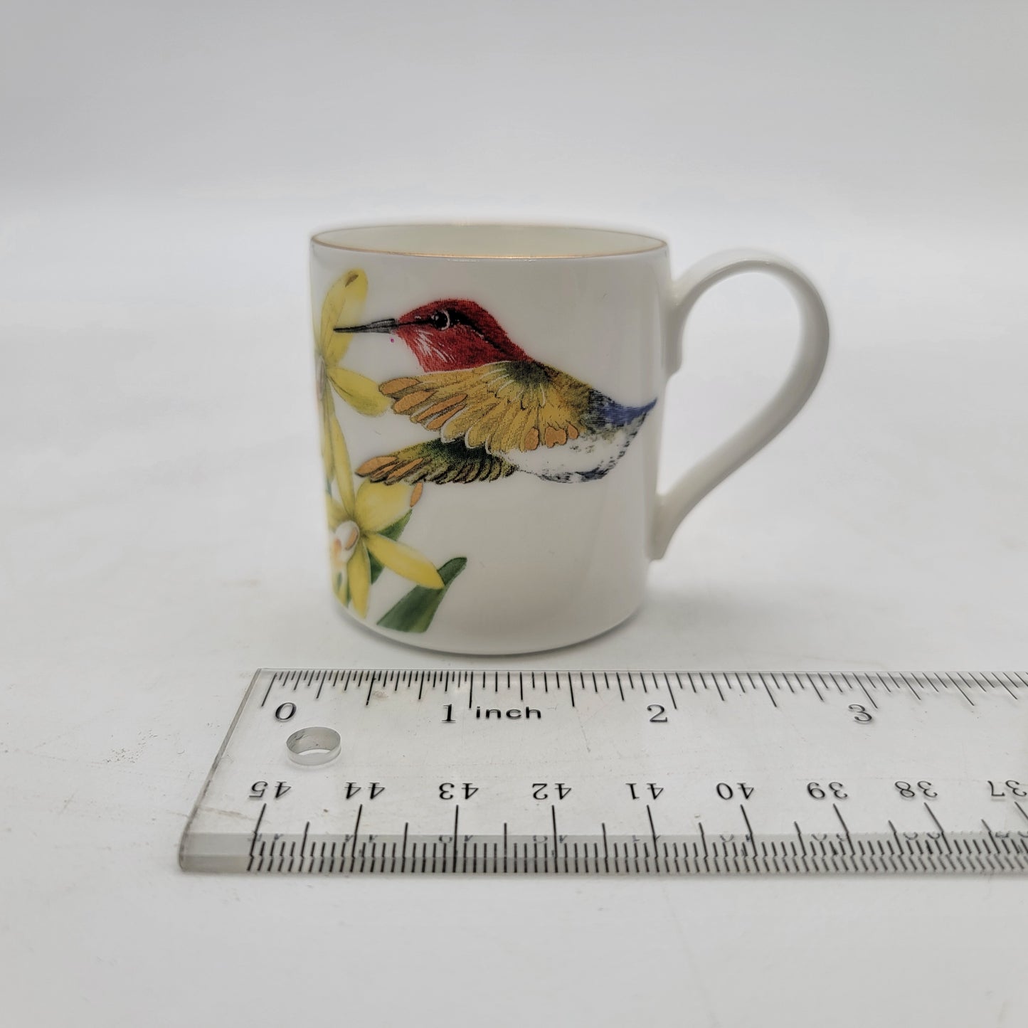 Pair Of Villeroy & Boch Amazonia Espresso Cups & Saucers Hummingbirds