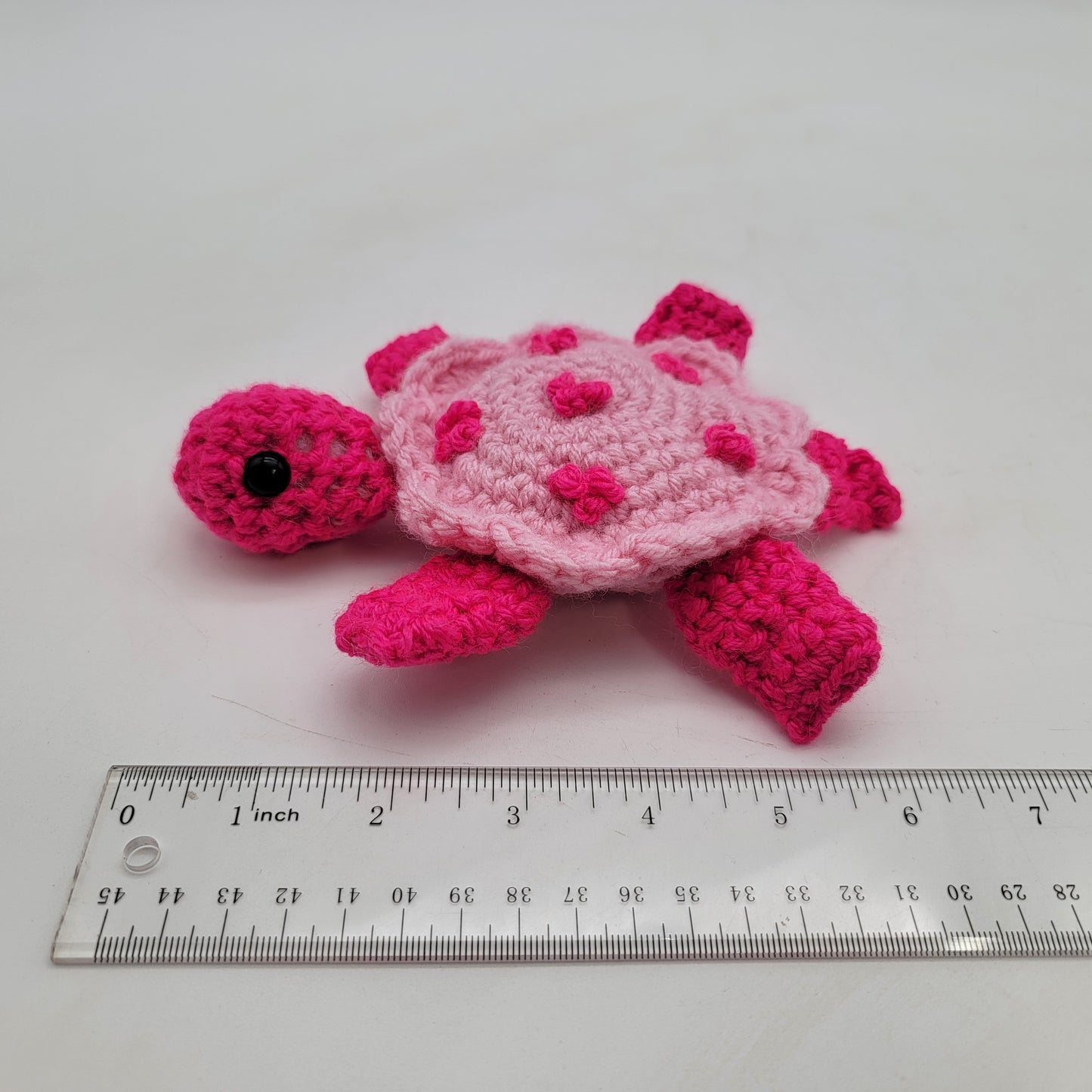 Hand Crocheted Turtle Pink on Pink