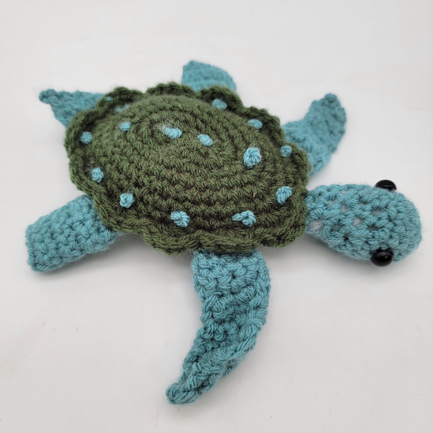 Hand Crocheted Sea Turtle Green and Blue