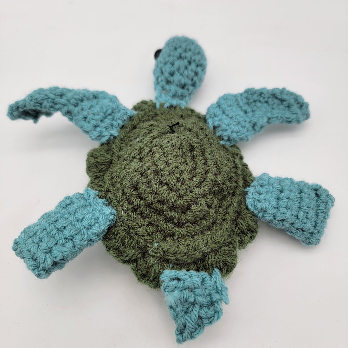 Hand Crocheted Sea Turtle Green and Blue