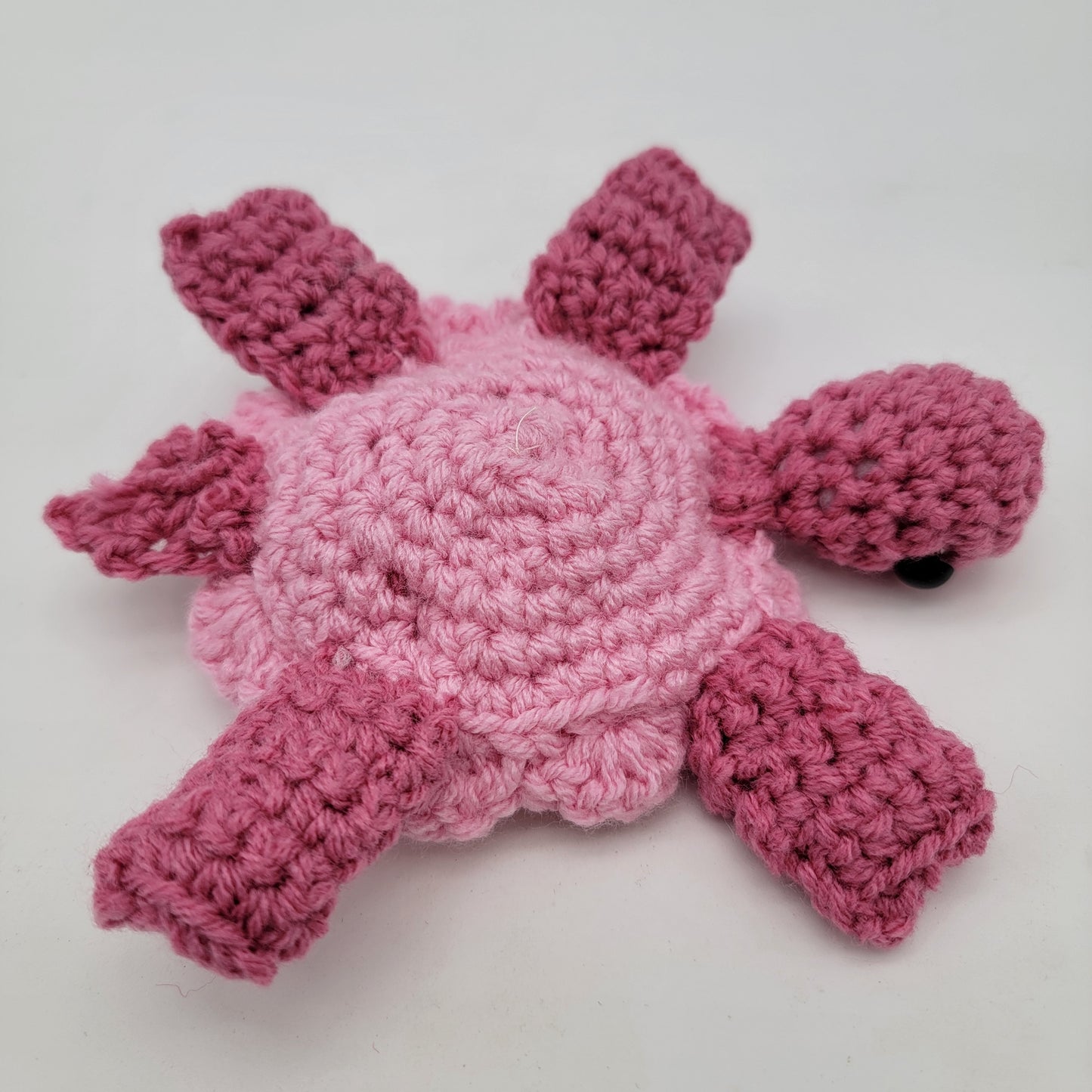 Hand Crocheted Turtle Pink on Pink with Cross