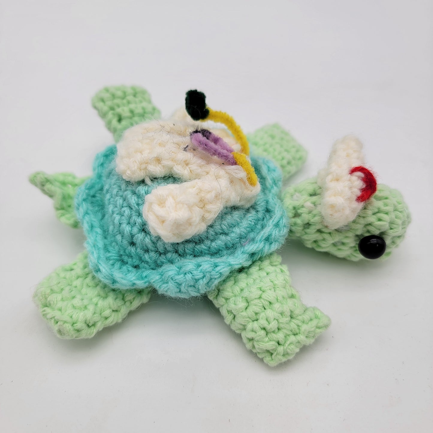 Hand Crocheted Nurse Turtle Green and Baby Blue