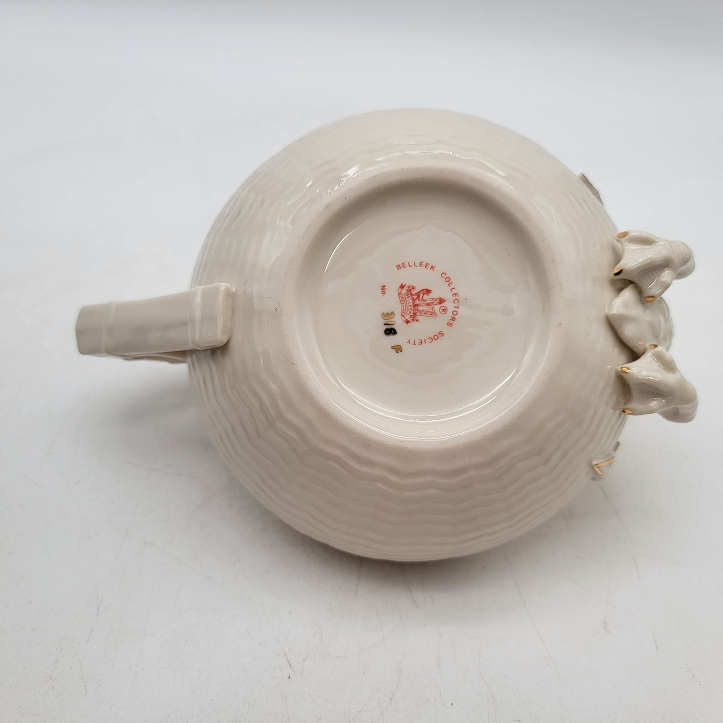 Belleek Dragon Tea Set Teapot Creamer Sugar Bowl & Tea Cups with Saucers - as found