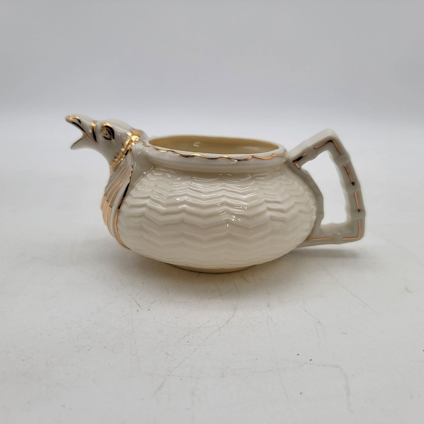 Belleek Dragon Tea Set Teapot Creamer Sugar Bowl & Tea Cups with Saucers - as found
