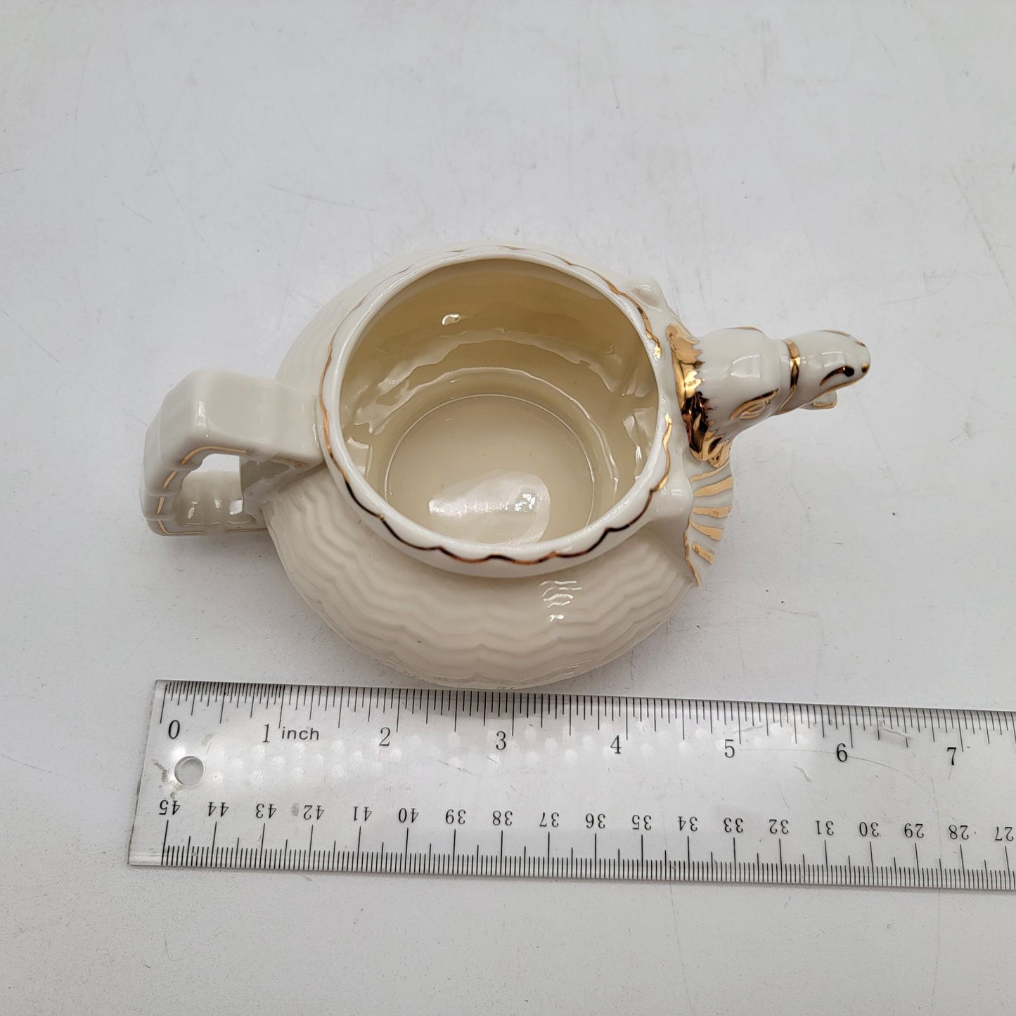 Belleek Dragon Tea Set Teapot Creamer Sugar Bowl & Tea Cups with Saucers - as found