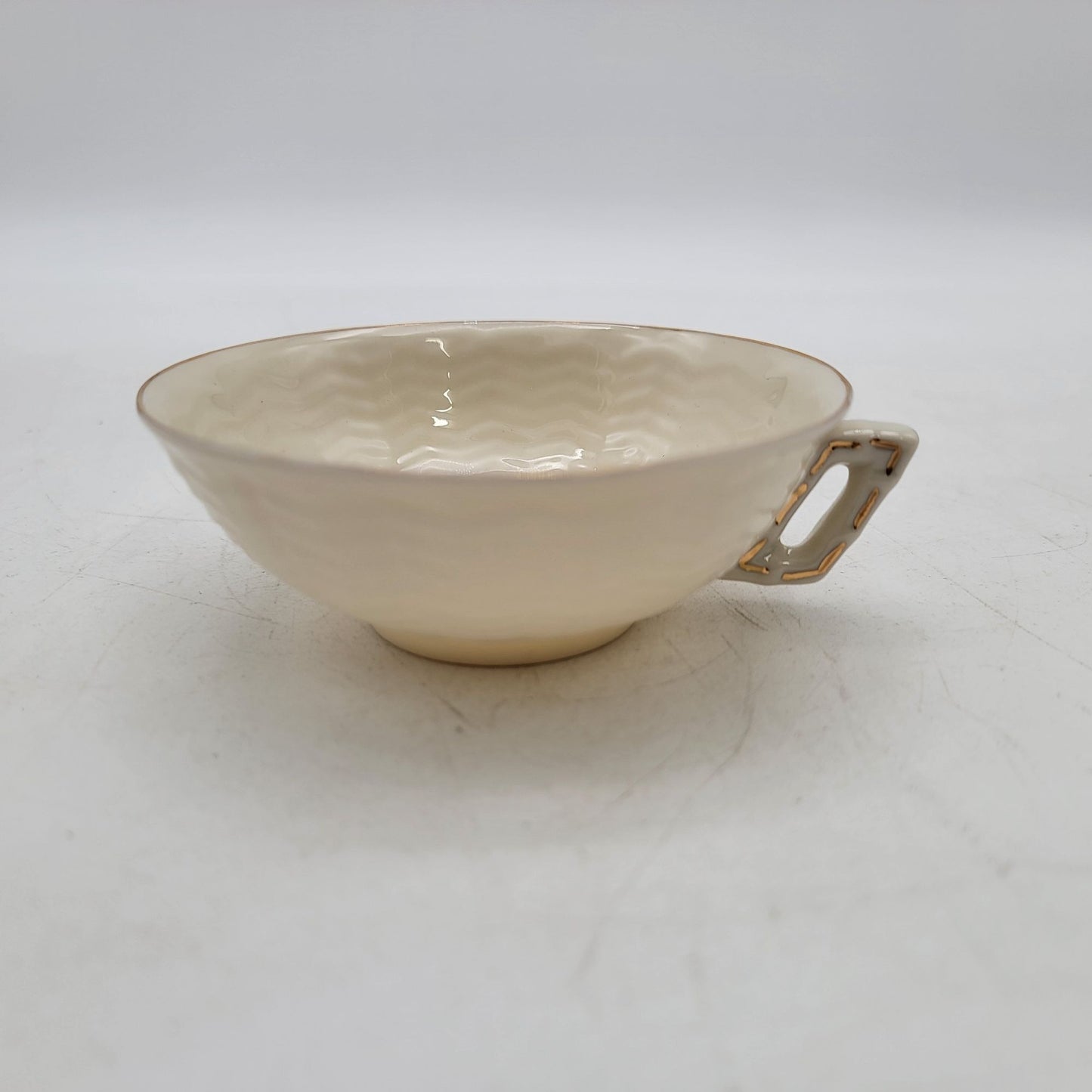 Belleek Dragon Tea Set Teapot Creamer Sugar Bowl & Tea Cups with Saucers - as found