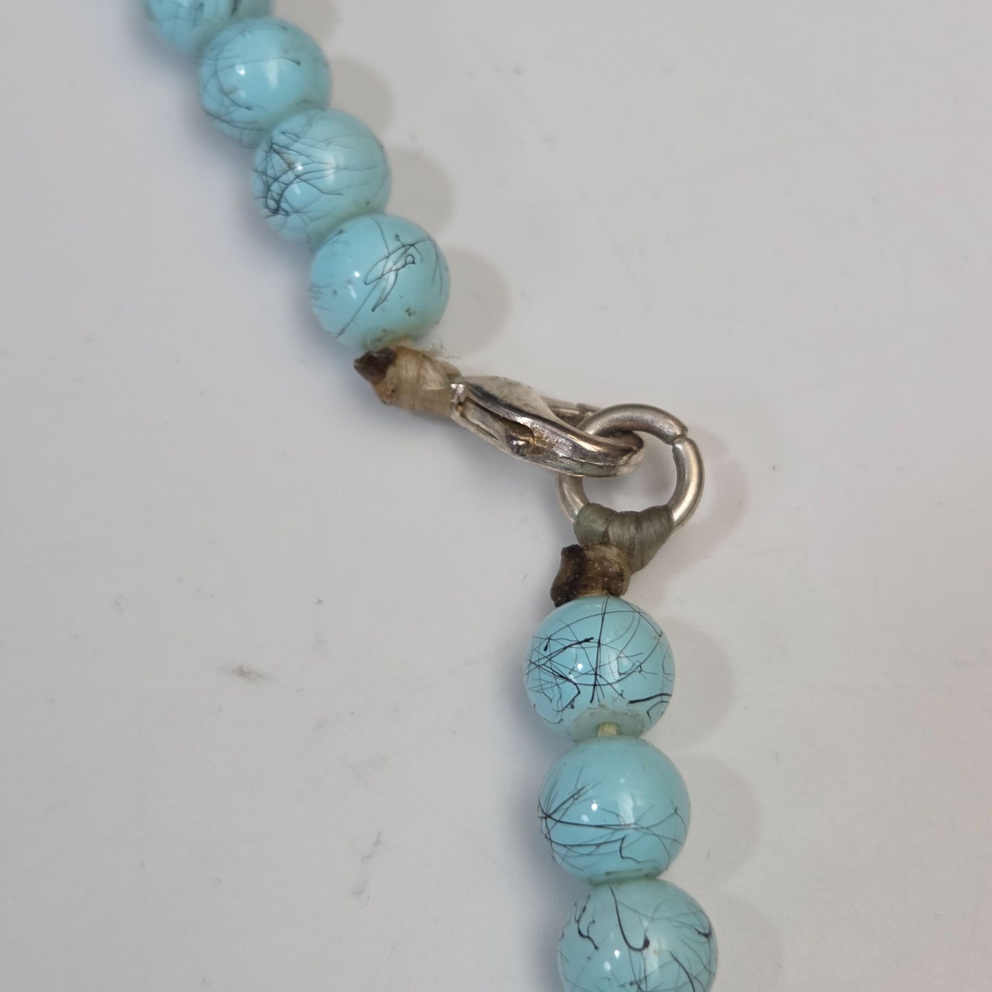 Native American Penobscot Nation 925 Silver Necklace Howlite Beads Chief in Headdress Pendant 27"