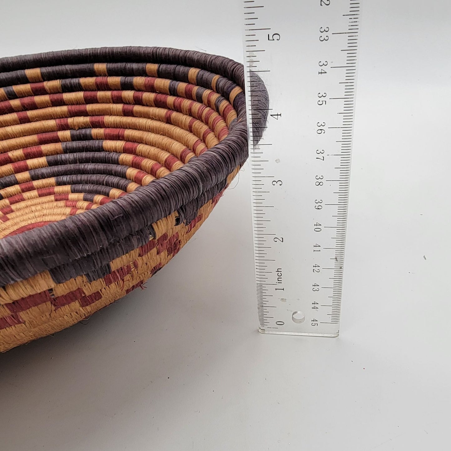 Traditional Handwoven Grass Coil Hanging Wall Basket