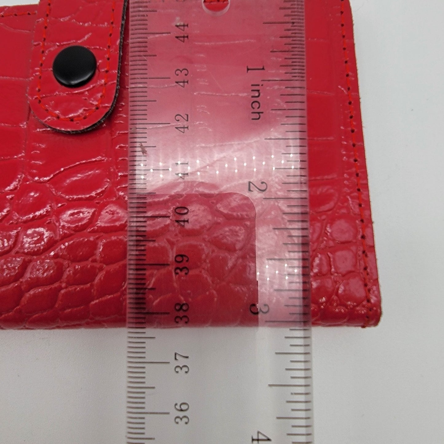 ORDNING & REDA Red Faux Crocodile Embossed Card Wallet