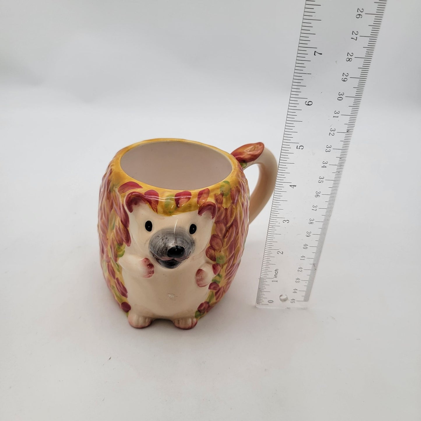 Pier 1 Hedgehog Mug With Autumn Leaves Design