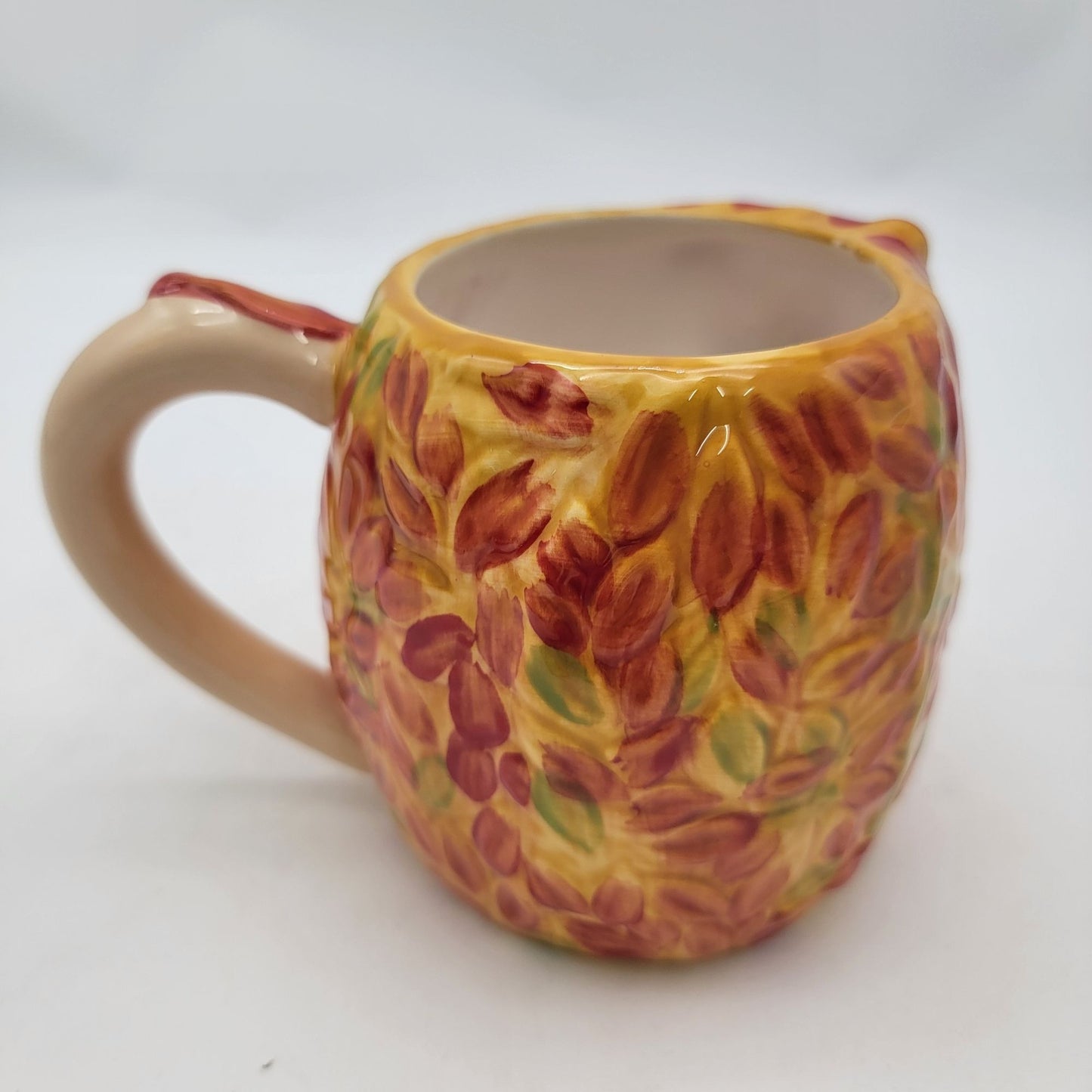 Pier 1 Hedgehog Mug With Autumn Leaves Design