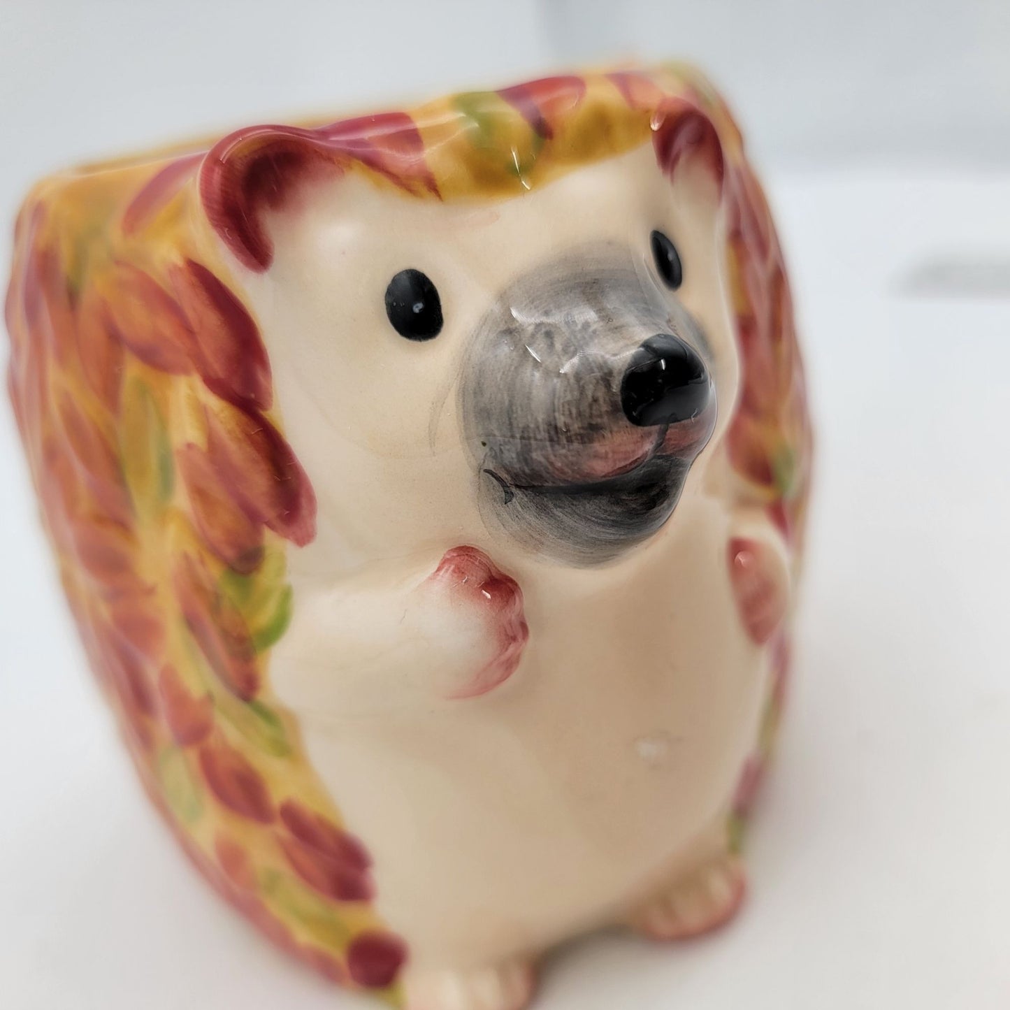 Pier 1 Hedgehog Mug With Autumn Leaves Design