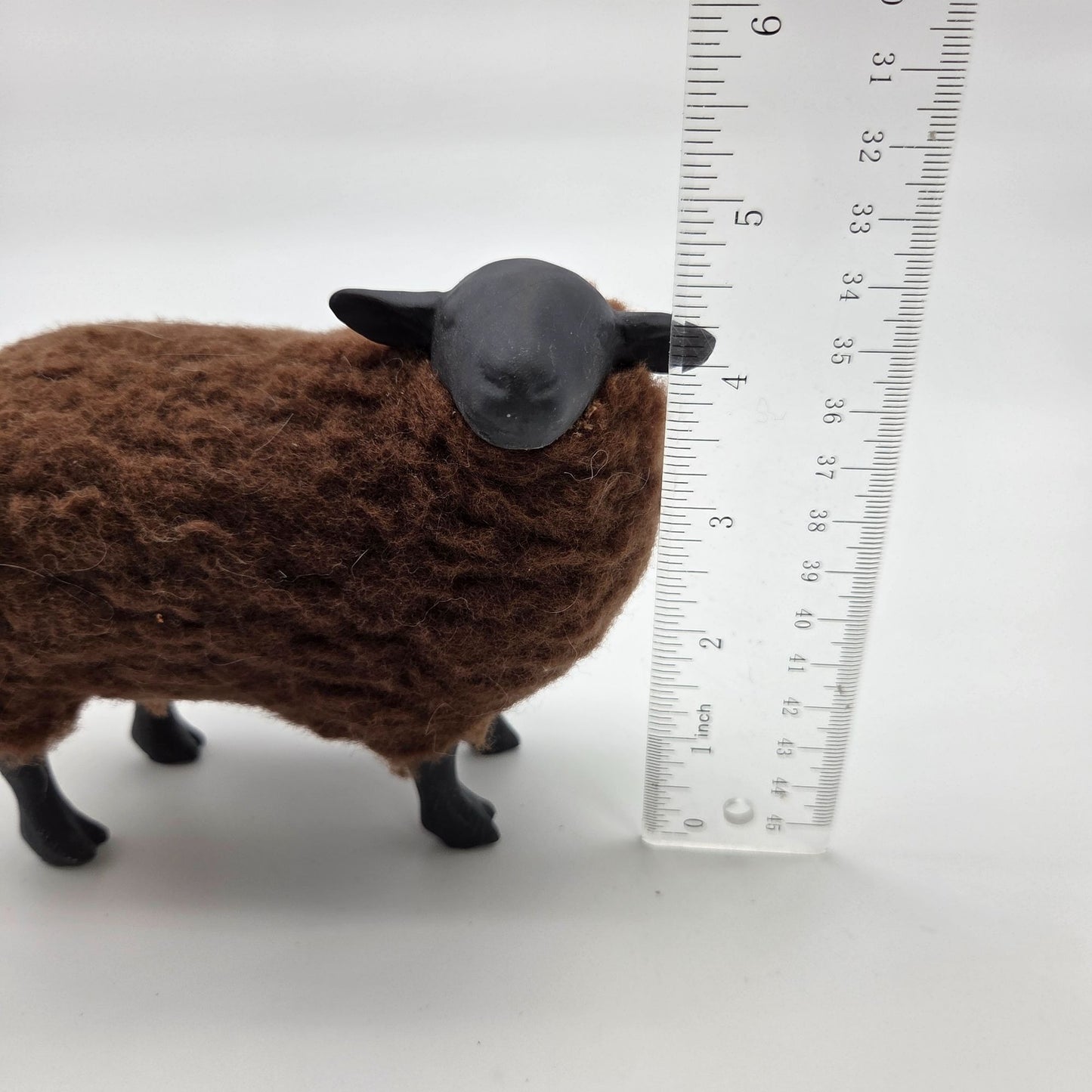 Meier Germany Real Wool Black Sheep Sculpture