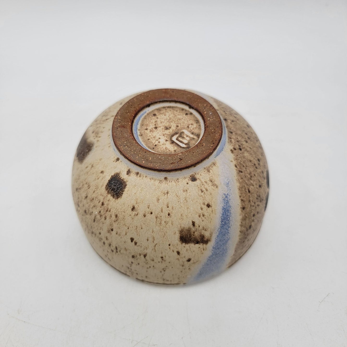 Vintage Handcrafted Stoneware Pottery Bowl With Earthy Tones & Speckled Glaze