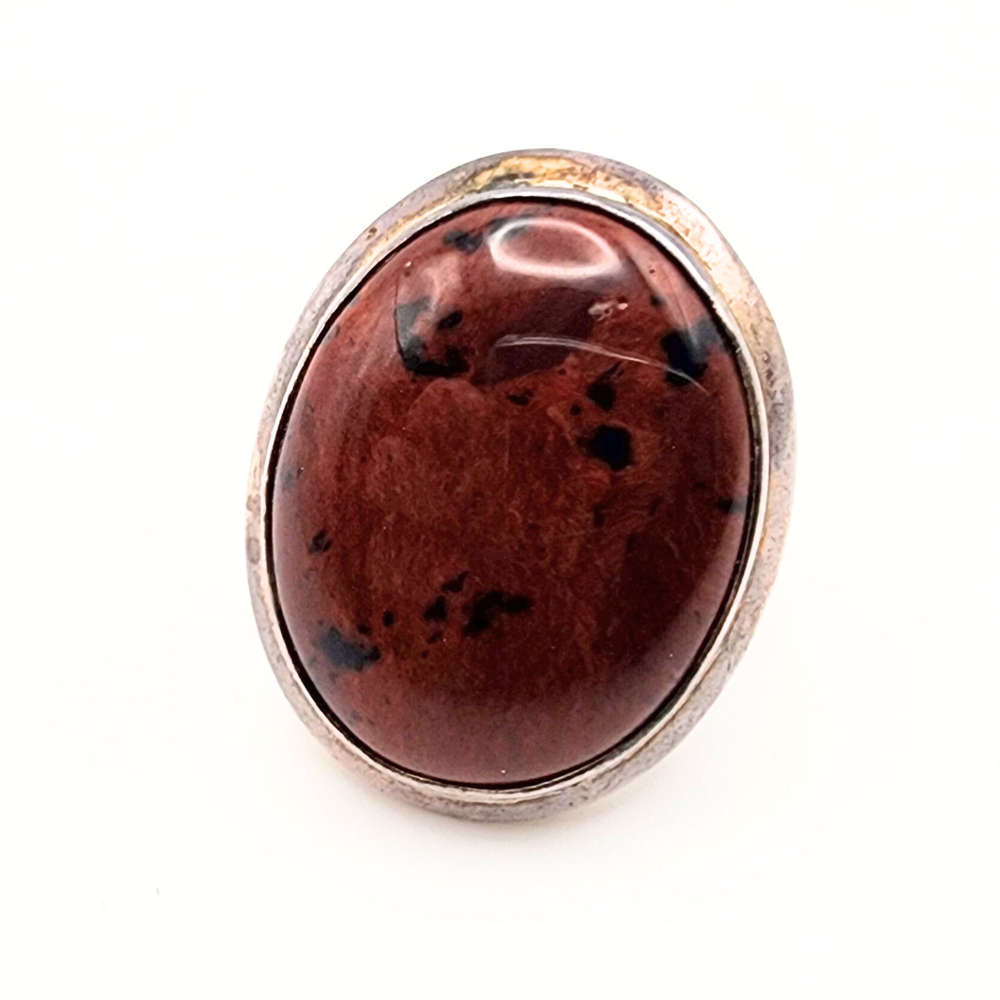 925 Sterling Silver Mahogany Obsidian Ring Size Size 7.75
