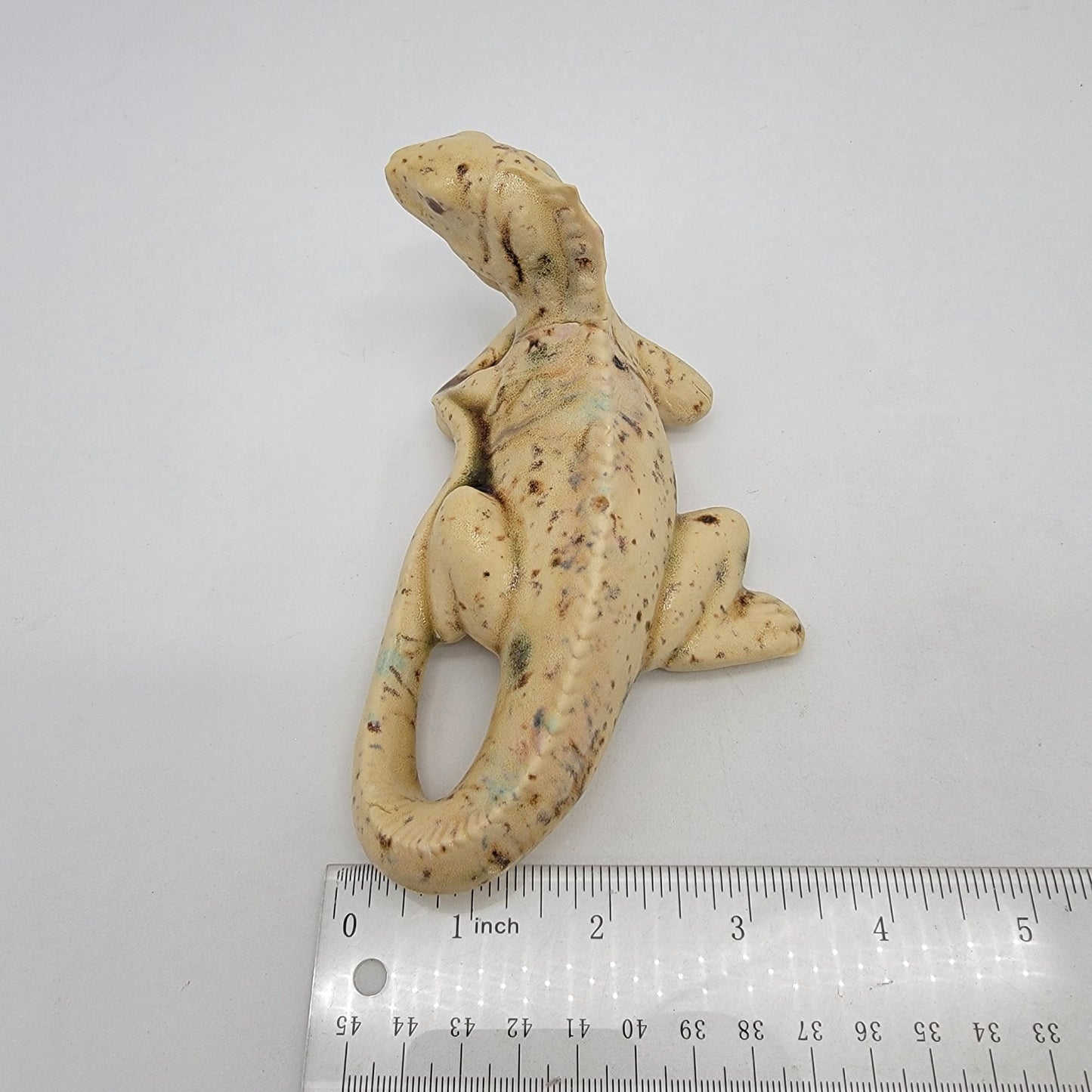 Art Pottery Iguana Lizard Sculpture Signed DF