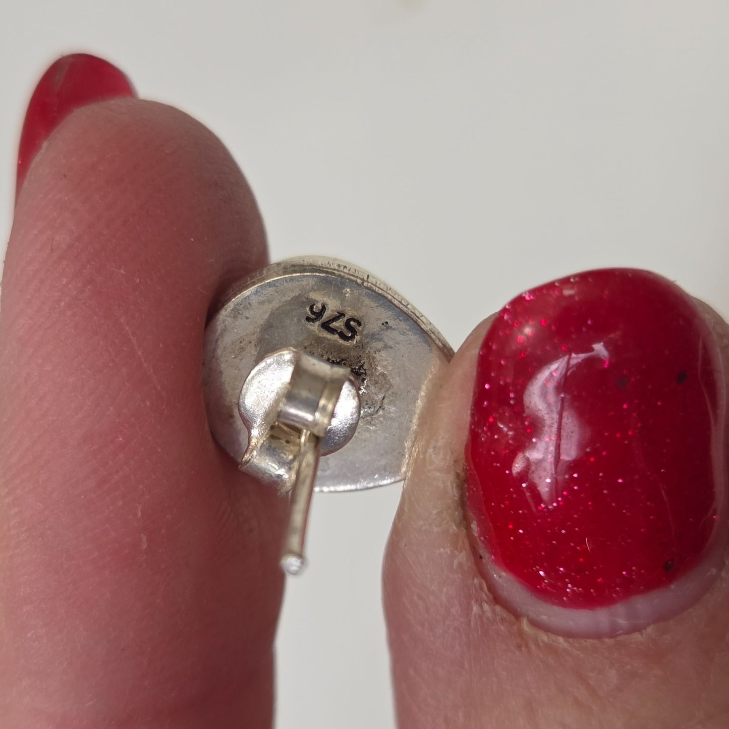 Mosaic Jasper Gemstone 925 Sterling Silver Teardrop Stud Earrings