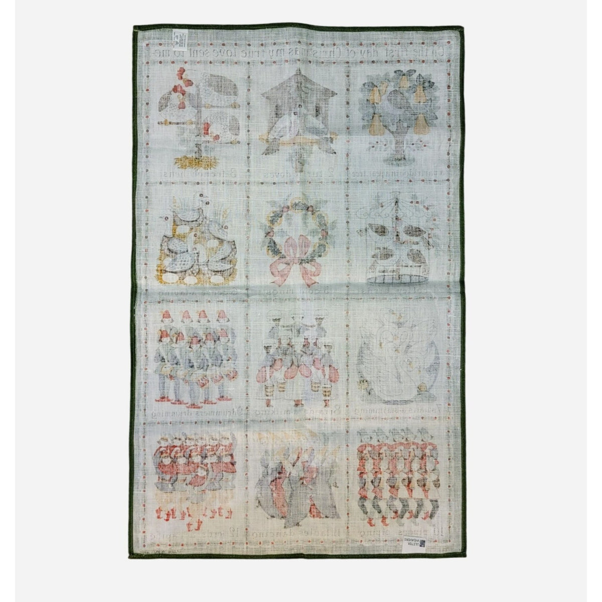 Vintage Ulster Weaver 12 Days Of Christmas Irish Linen Tea Towel