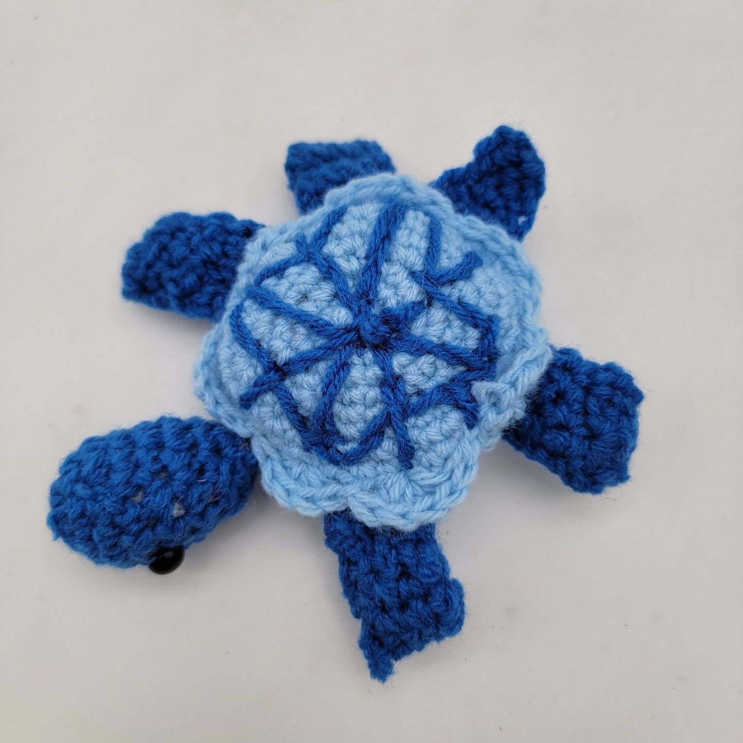 Handmade Crochet Turtle Blue & Light Blue