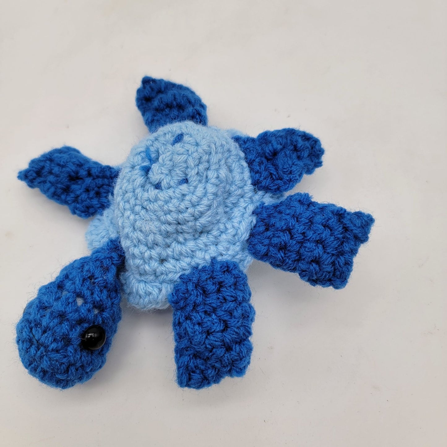 Handmade Crochet Turtle Blue & Light Blue