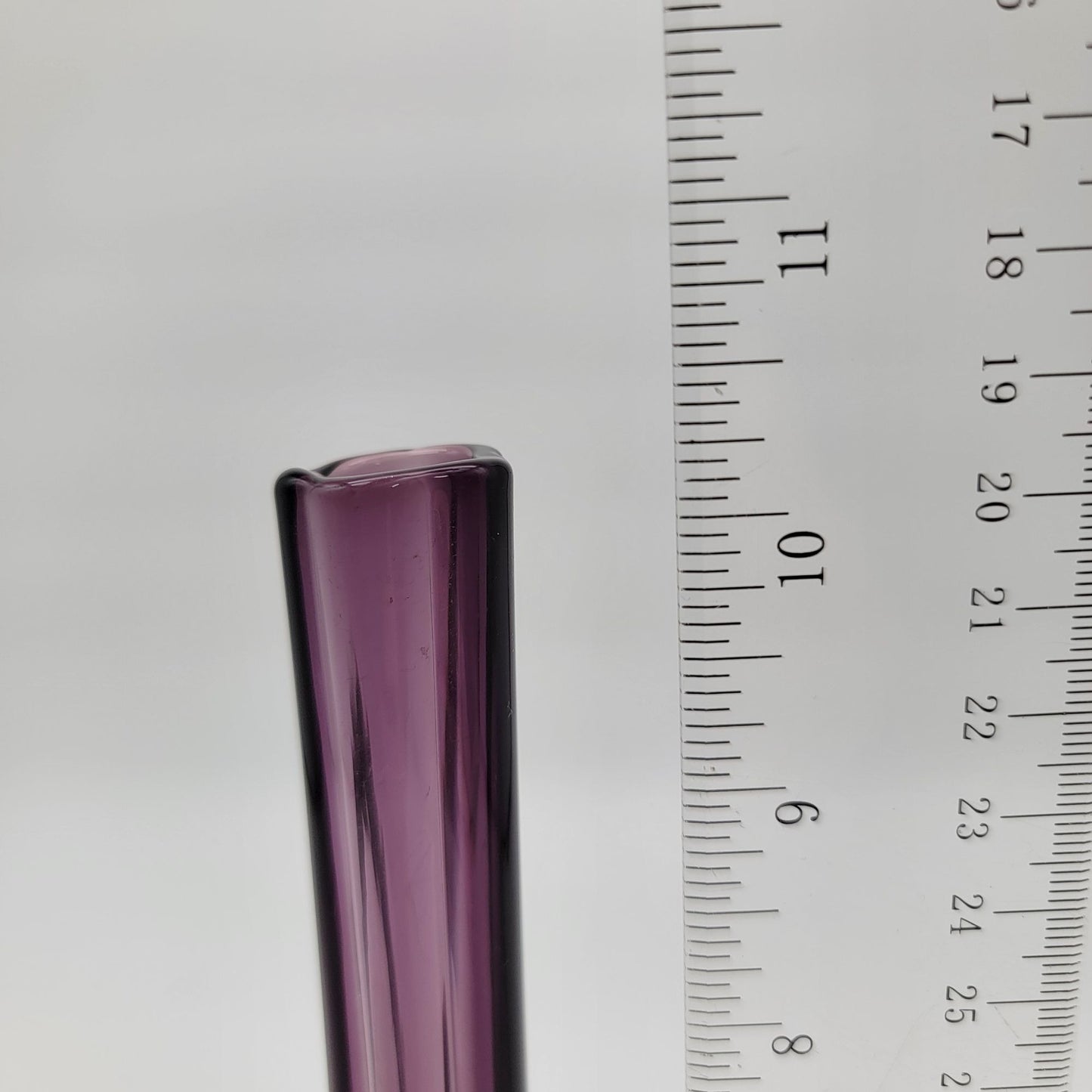 Vintage Amethyst Purple Art Glass Elephant Foot Vase 10.25"