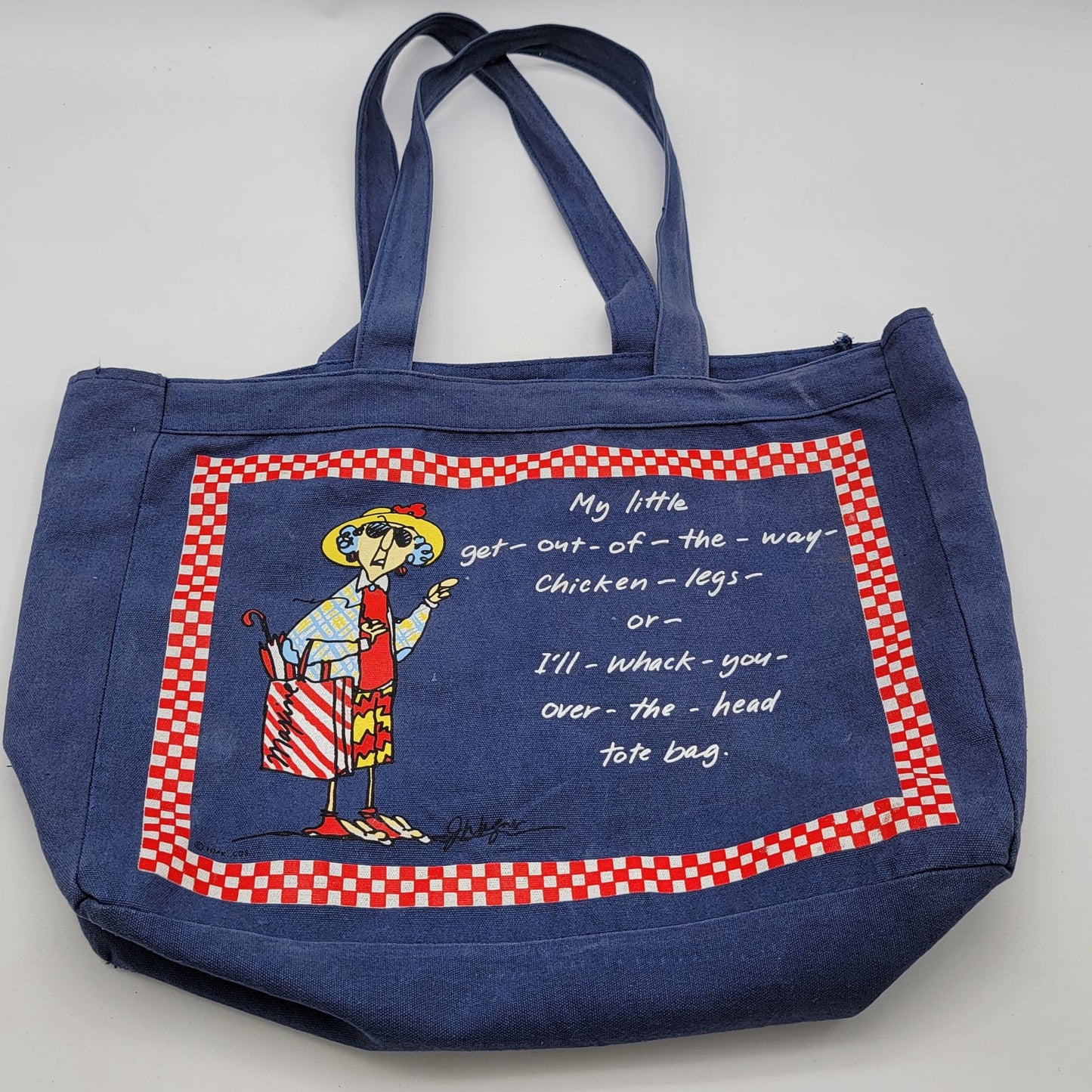 Vintage Maxine Navy Canvas Tote Bag