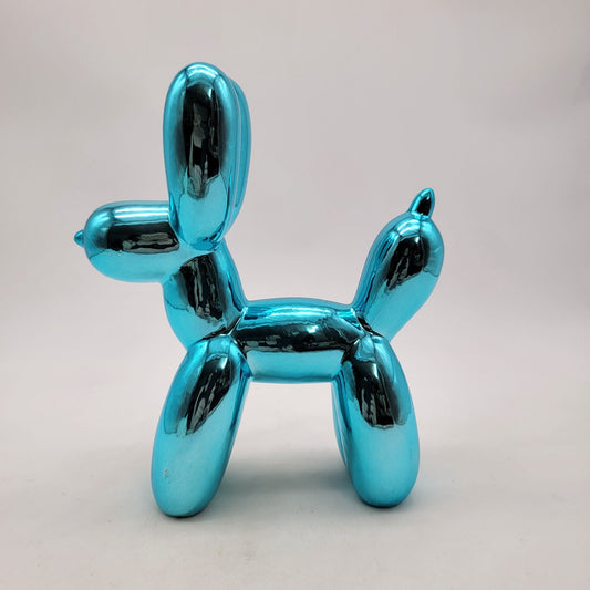 Metallic Blue Balloon Dog Figurine