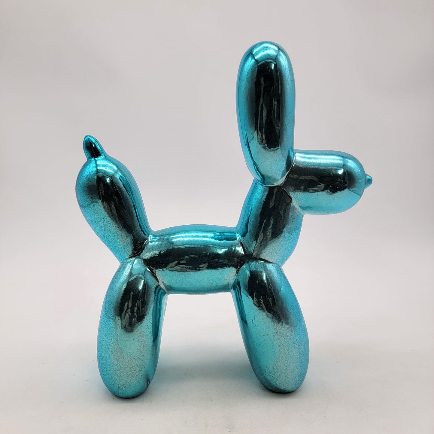 Metallic Blue Balloon Dog Figurine