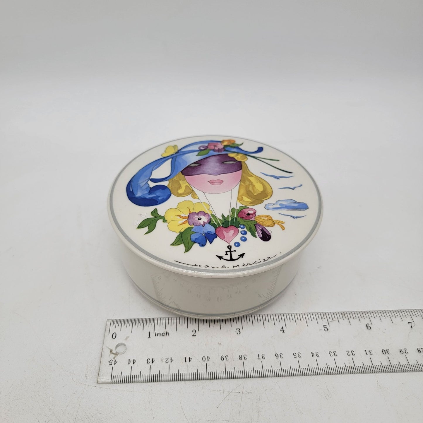 Villeroy & Boch Porcelain Trinket Box By Jean Mercier With Watercolor Design
