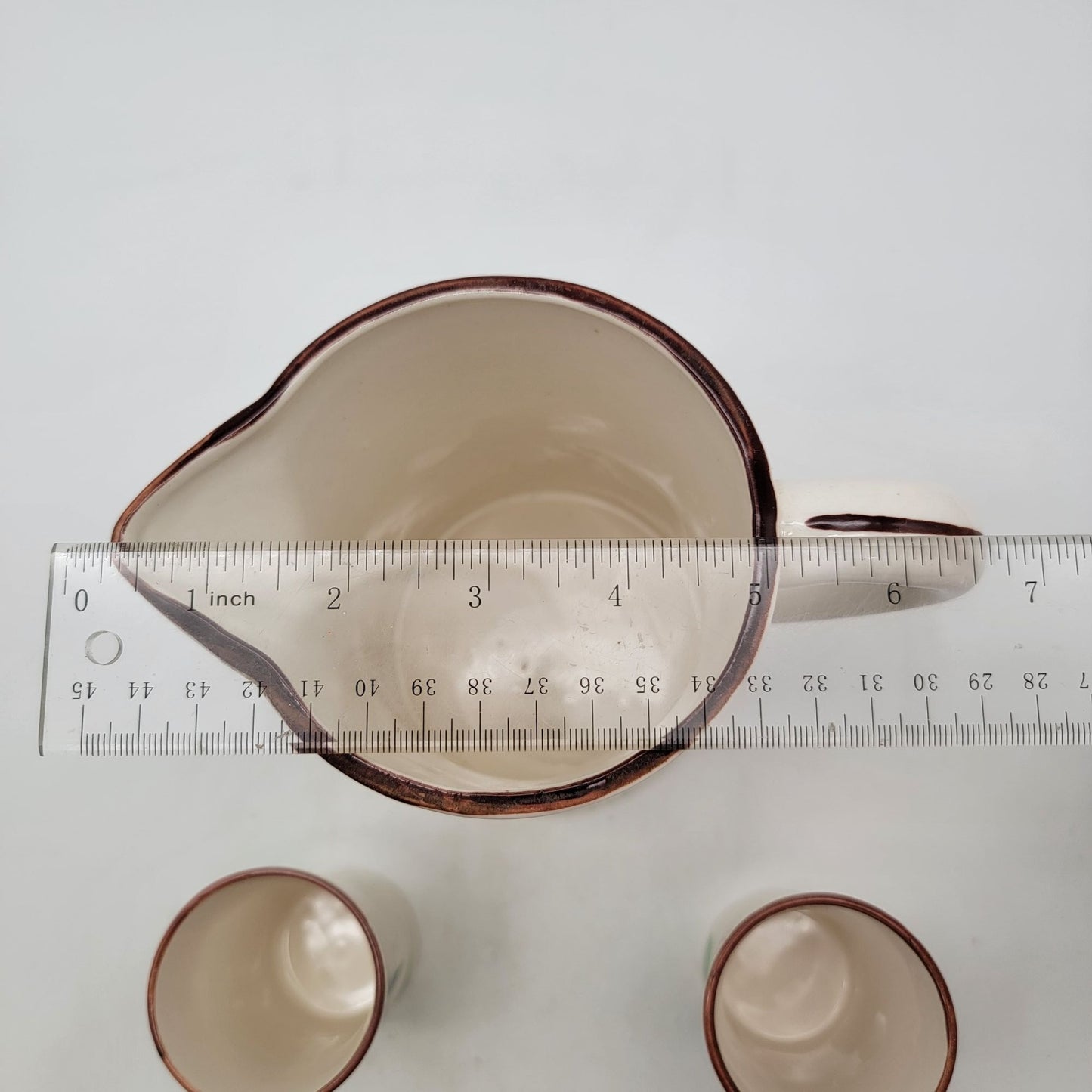 Vintage Nasco Pitcher & 3 Cup Set Floral Made In Japan